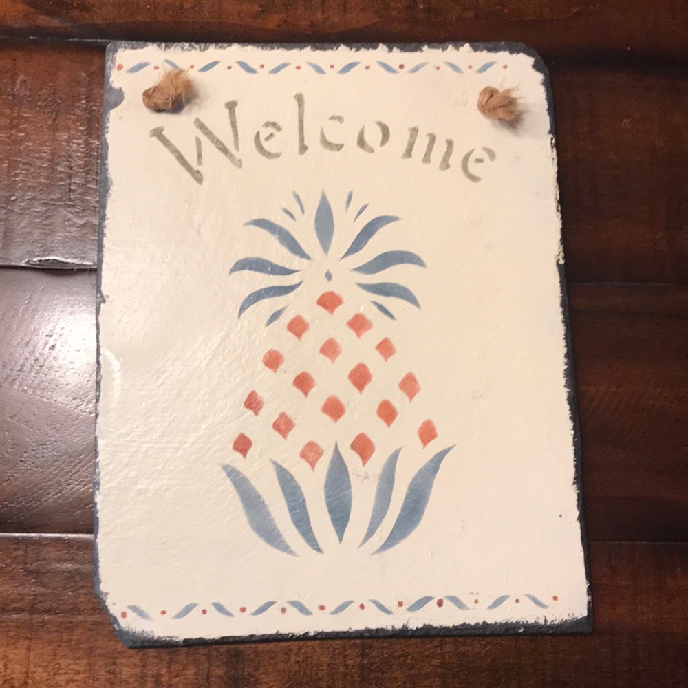 Welcome Sign, Pineapple Slate